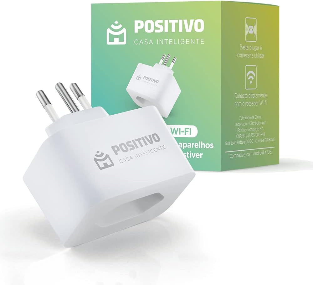 Smart Plug Wi-Fi 10A/1000W, Positivo Casa Inteligente