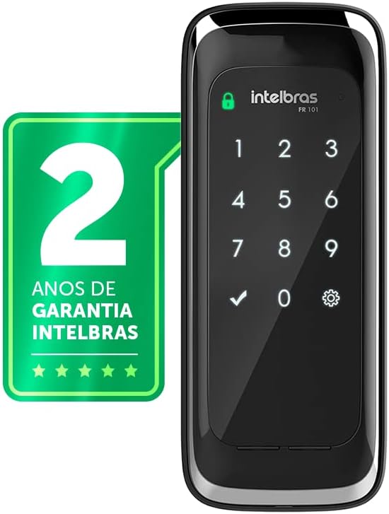 Fechadura Digital Intelbras de Sobrepor FR 101 | Touch Screen, Preto