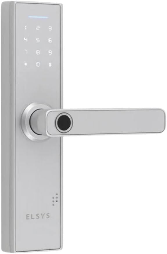 Fechadura Digital de Embutir com Biometria Elsys, Prata | ESF-DE2000B, Abertura via Biometria e Senha Numérica