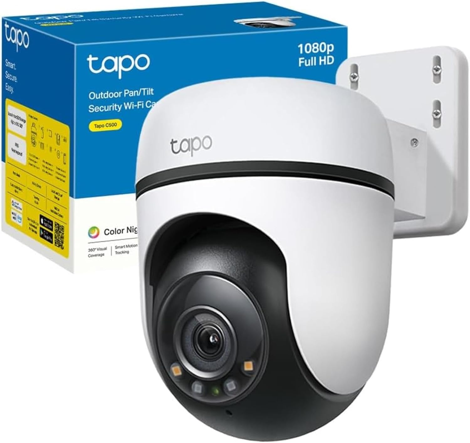 Camera de Segurança wifi Externa TP-Link Tapo C500, Color Night Vision(New), 1080p Full HD, 360° de Alcance, Visão Noturna, a prova d´água IP65, Áudio de Duas Vias, Compatível com Alexa, 512G
