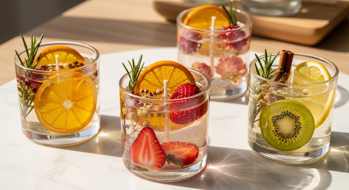 Imagine o instante em que você acende uma dessas velas. A chama dança… a luz reflete nas frutas cristalizadas… o ar se preenche com um aroma doce e natural. Seu corpo relaxa, sua mente desacelera, e de repente… o mundo fica mais leve. Essas velas não são apenas decoração. Elas são gatilhos de bem-estar, criadas para despertar a sensação de paz e aconchego que você procura há tanto tempo — e que só um produto feito com alma pode oferecer. Cada copinho é artesanal, moldado à mão, e carrega uma história: 🍓 O morango que desperta doçura. 🍊 A laranja que traz energia e frescor. 🌸 As flores que falam de calma e leveza. Enquanto você lê isso, talvez já consiga imaginar o brilho quente iluminando sua sala, o reflexo suave no vidro, o perfume leve se espalhando… É nesse ponto que o desejo deixa de ser vontade — e vira necessidade emocional.