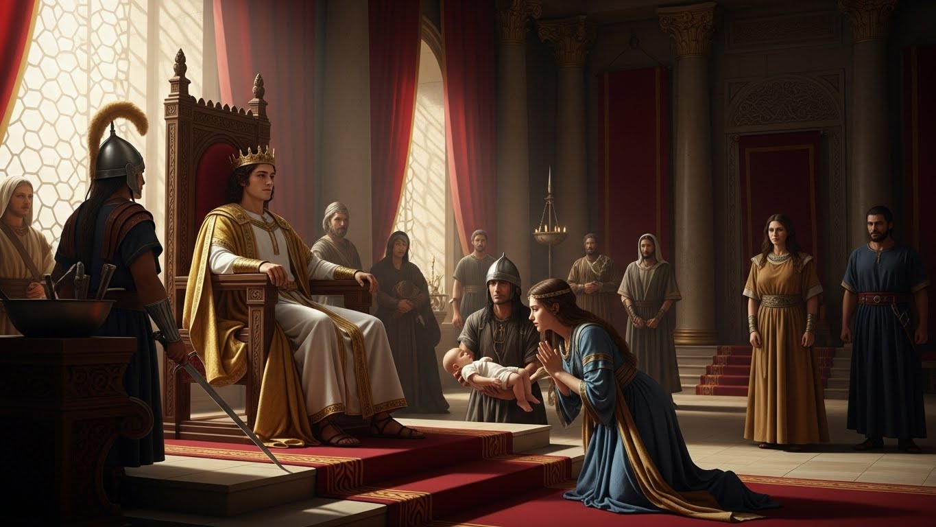 O julgamento das duas mulheres revela a sabedoria divina de Salomão e marca o início de seu governo justo em Israel.